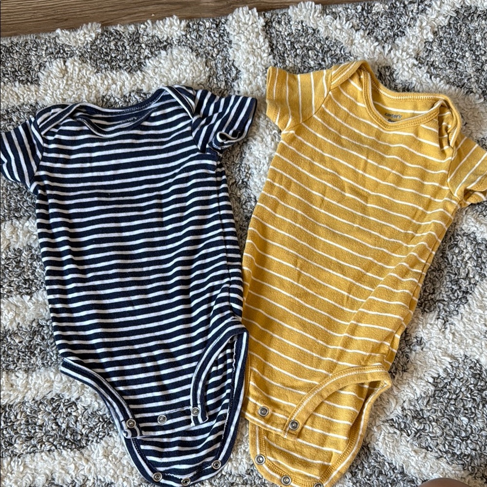 Carter's Blue and Yellow Bodysuits Classic One Pieces